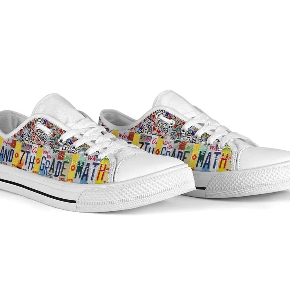 6Th And 7Th Grade Math License Plates License Plates Low Top Shoes, Teacher Shoes, Low Top Sneakers