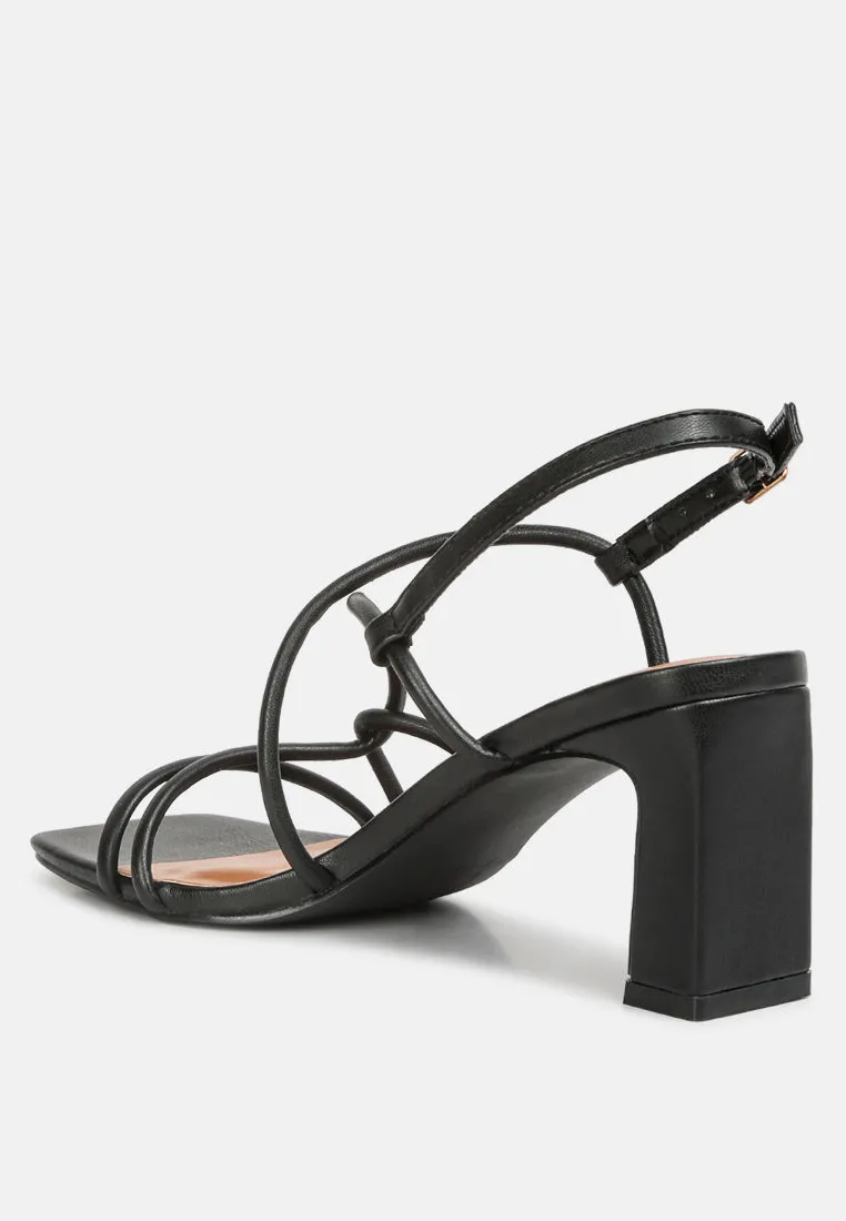 Andrea Knotted Straps Block Heeled Sandals