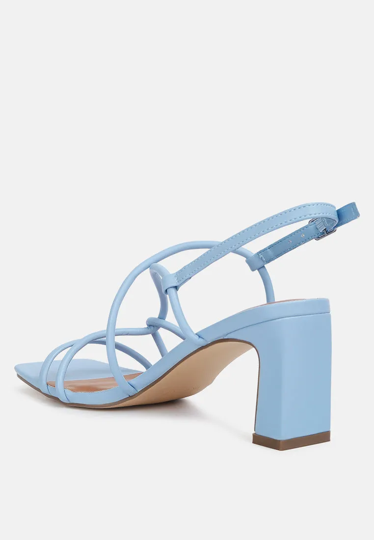 Andrea Knotted Straps Block Heeled Sandals