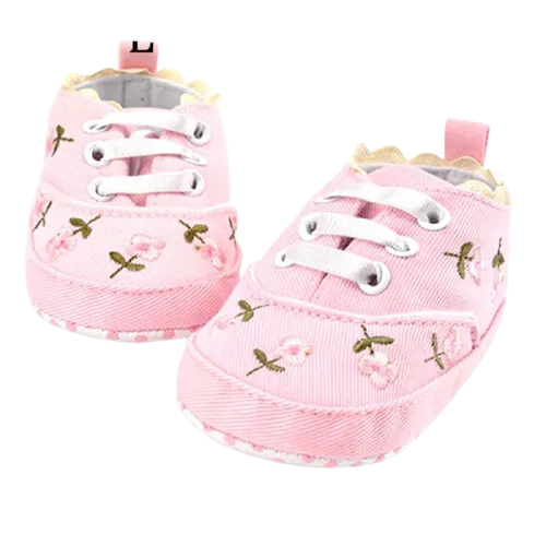 Baby Girl Lace Floral Embroidered Soft Shoes