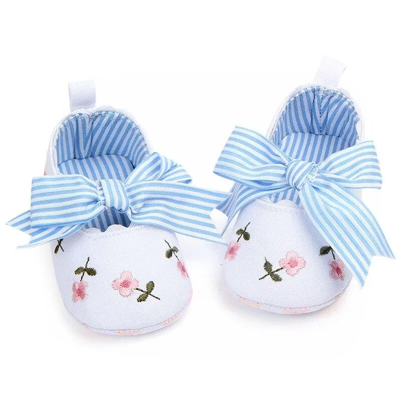 Baby Girl Lace Floral Embroidered Soft Shoes