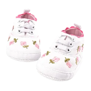 Baby Girl Lace Floral Embroidered Soft Shoes