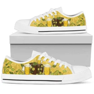 Beer Pattern Low Top Shoes Sneaker, Animal Print Canvas Shoes, Print On Canvas Shoes