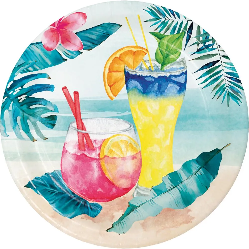 Bulk Summer Breeze 6.75 Inch Paper Dessert Plate (96 per Case)