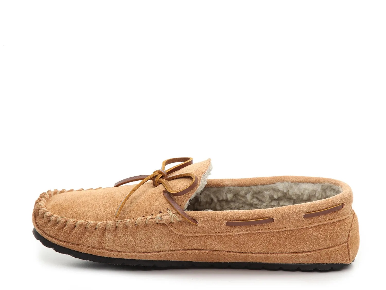 Casey Minnetonka moccasin slippers, light brown