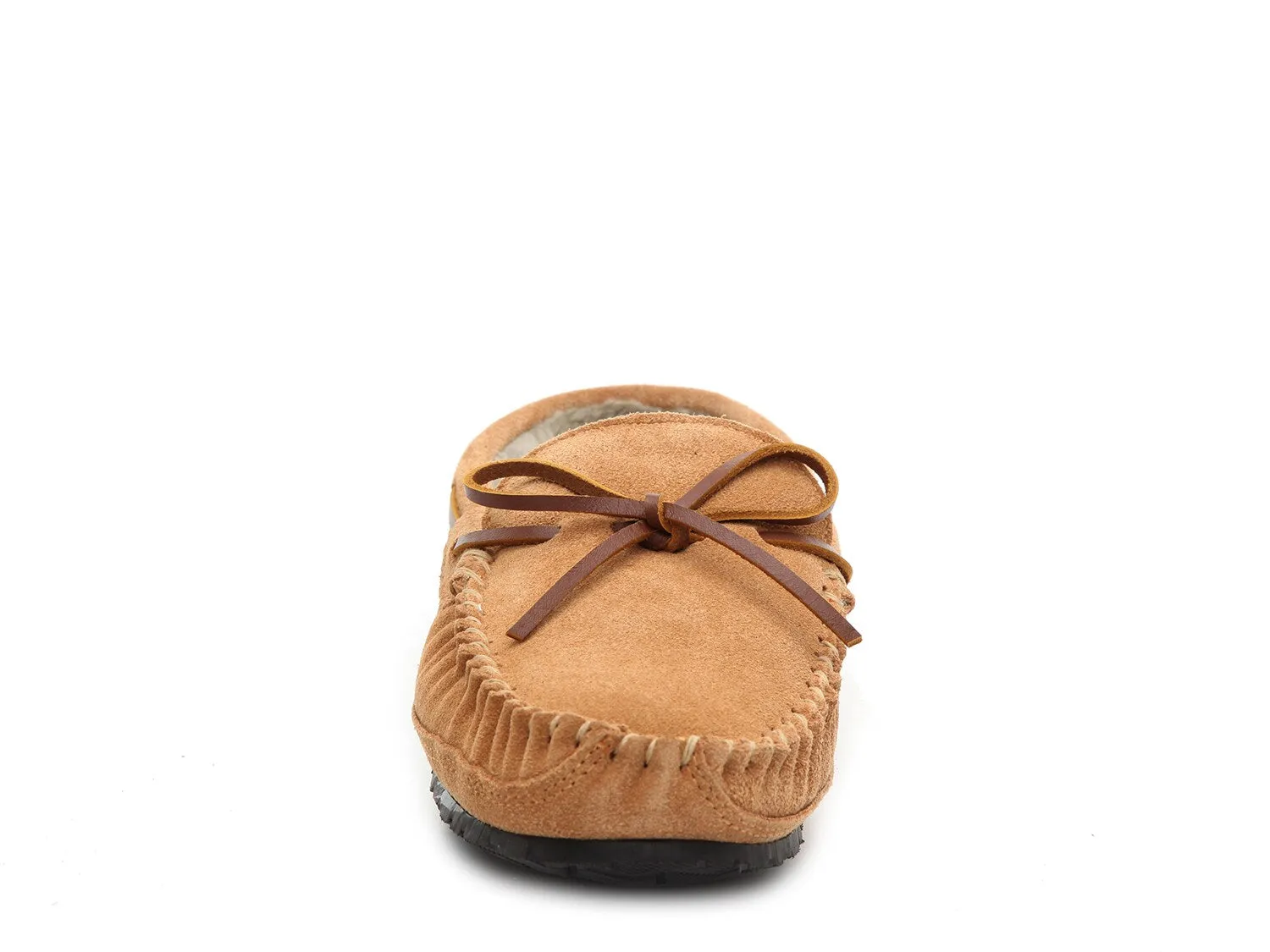 Casey Minnetonka moccasin slippers, light brown