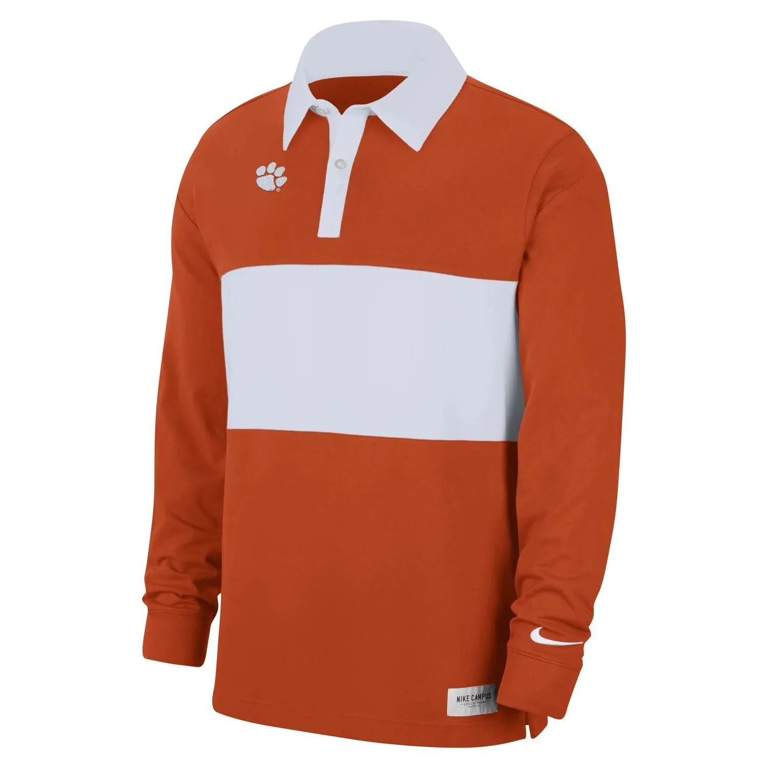 Clemson Tigers Nike Men's Orange Striped Long Sleeve Polo Shirt