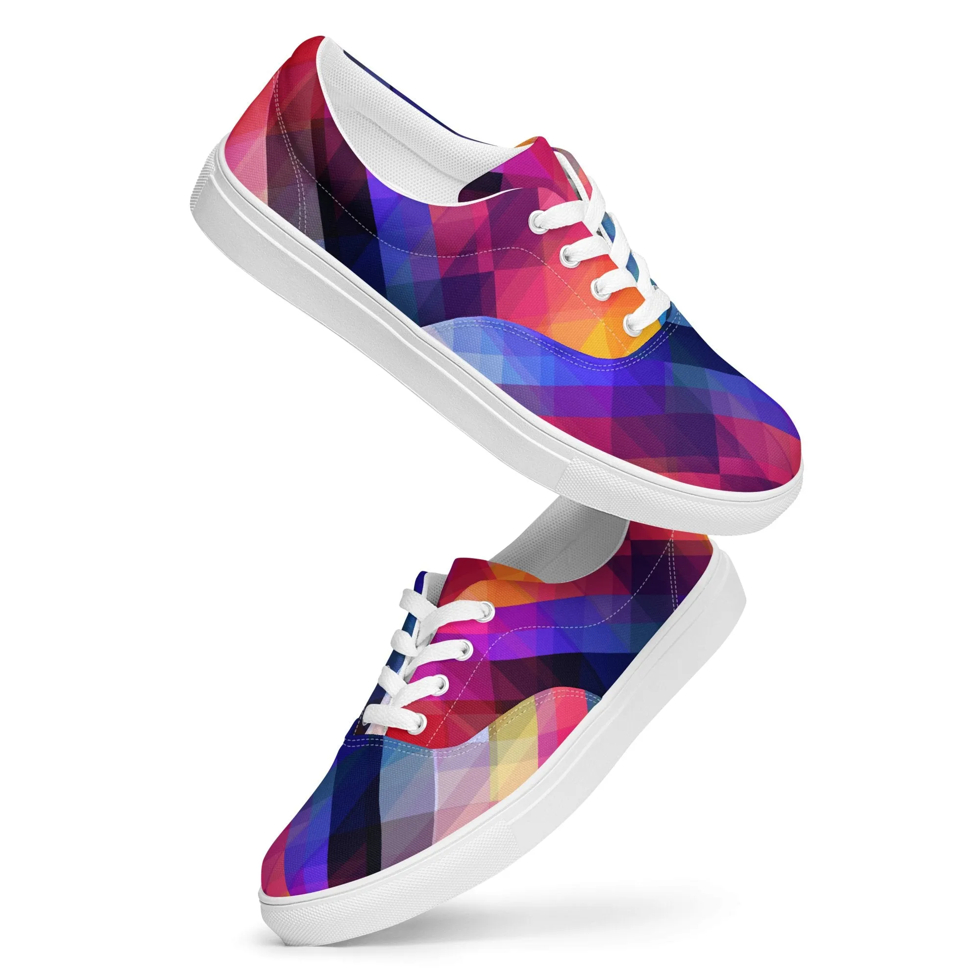 Color Glitch Women’s Lace-Up Canvas Shoes