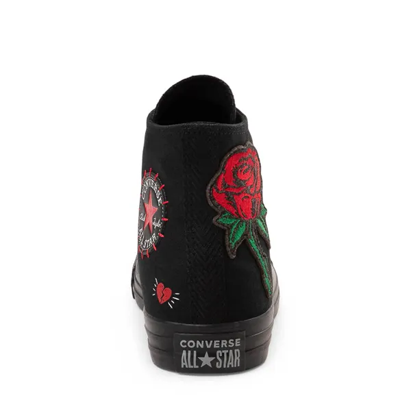 Converse Chuck Taylor All Star Hi Rose Sneakers with Patch, Black