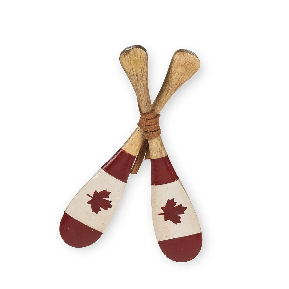 Crossed Paddles with Flag Ornament