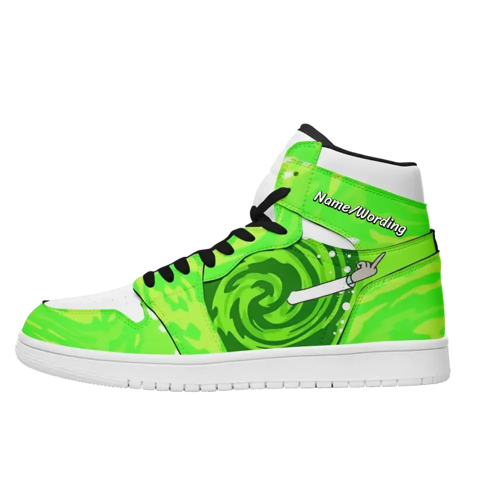 Custom Rick and Morty-Themed AJ1 High-Top Shoes with Black and White Laces Uniquely Crafted for Exceptional Style,AJ1H-23020160