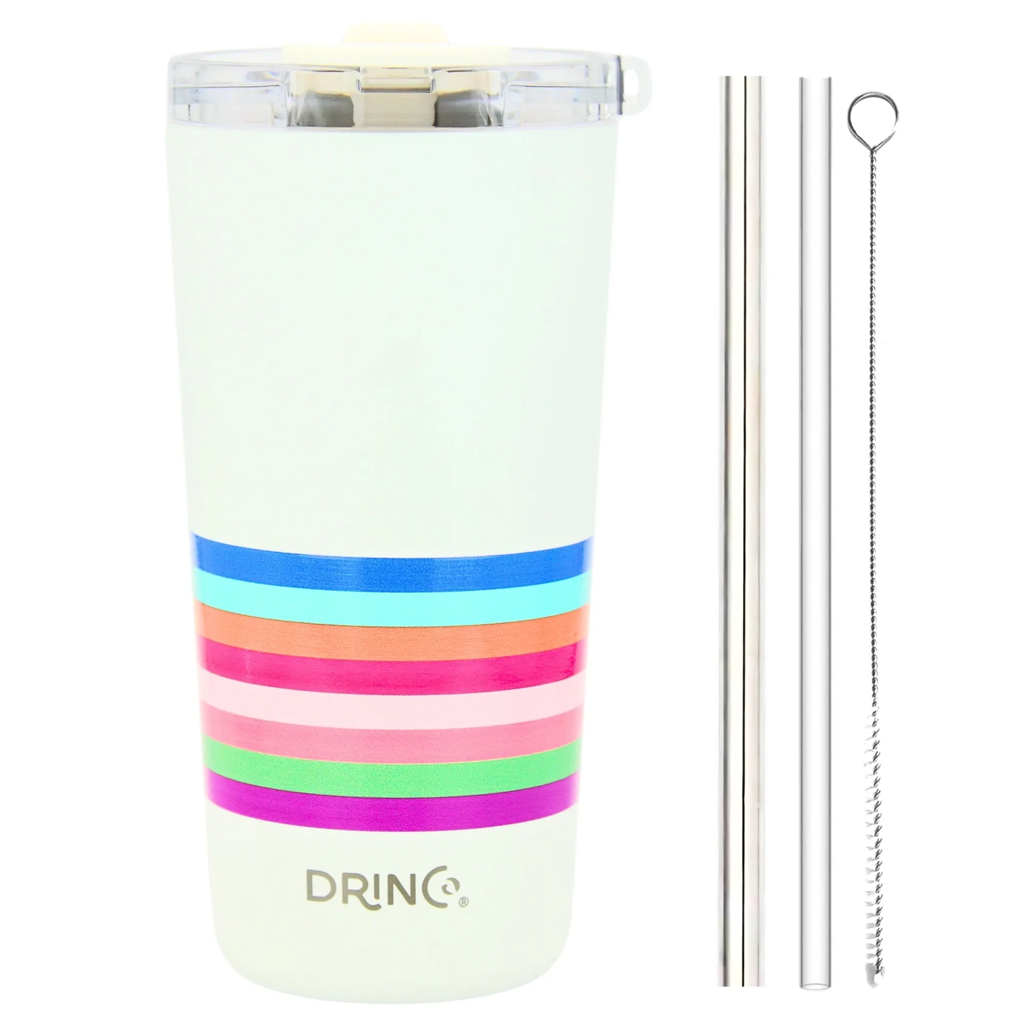 DRINCO®  Seattle 20oz Leakproof Tumbler with Straw - Stripe