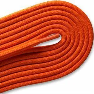 Fashion Casual/Athletic Round 3/16" Laces Custom Length with Tip - Orange (1 Pair Pack) Shoelaces