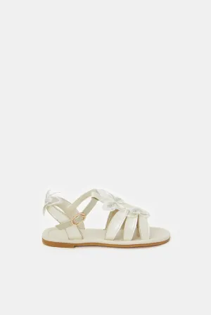 Girls White Butterfly Sandal