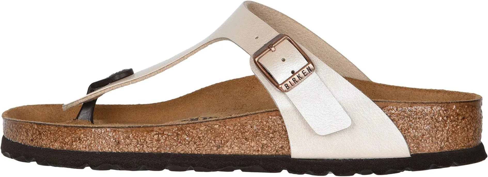 Gizeh slides - Birko-Flor & Birkibuc Birkenstock, Graceful Pearl White Birko-Flor