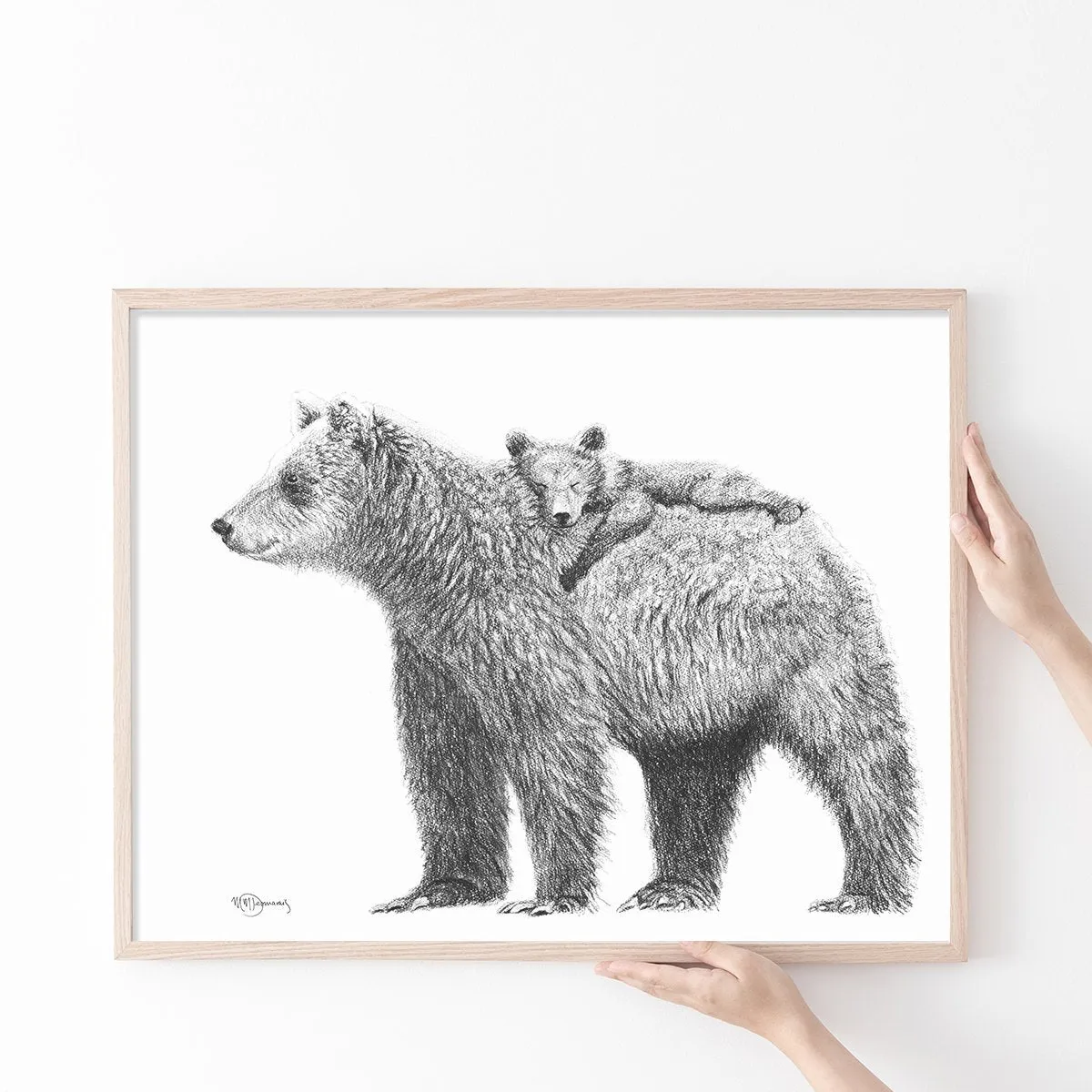 Grizzly with cub - "Social Animal" Collection