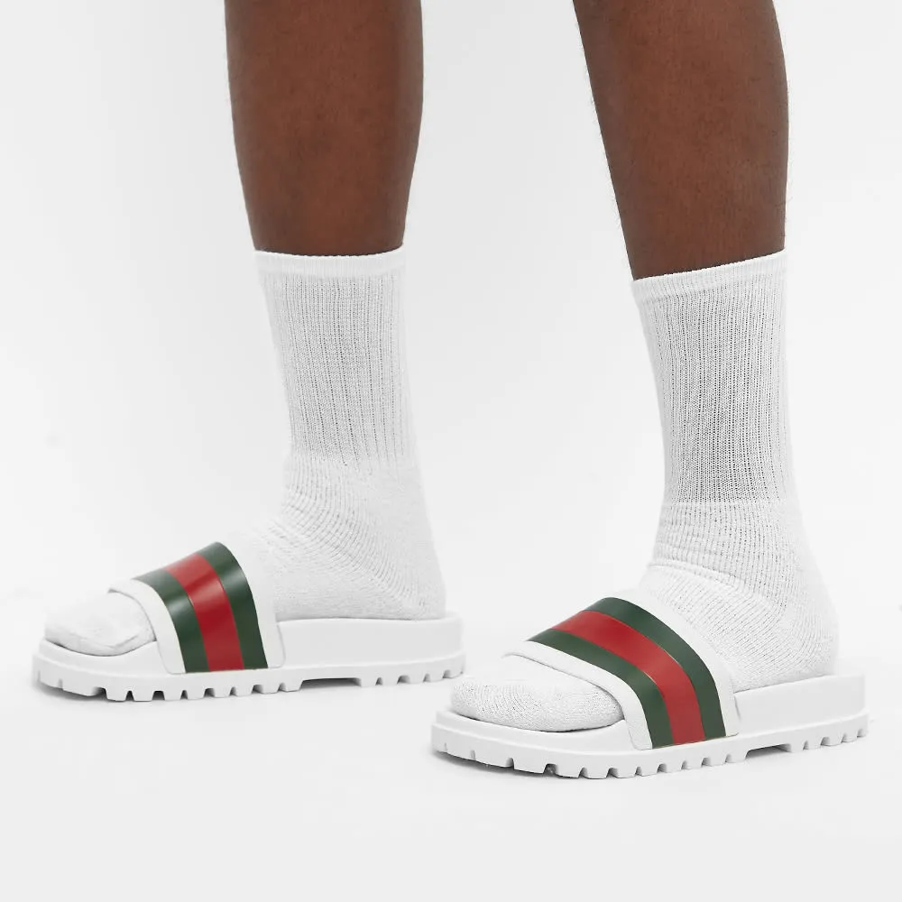 Gucci Pursuit Trek Web Rubber Slide Slides