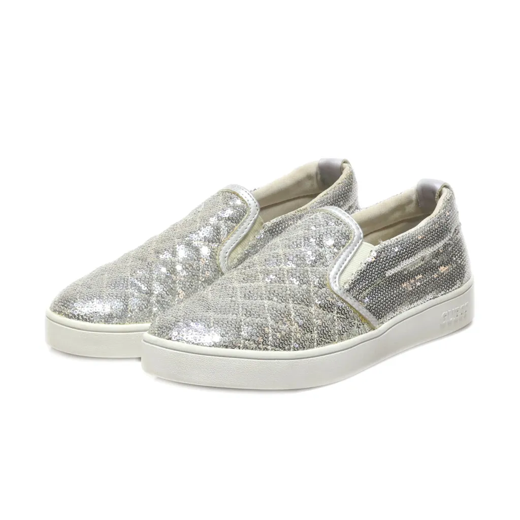 Guess Low-Top Sneakers Fabric Silver Colour For Women