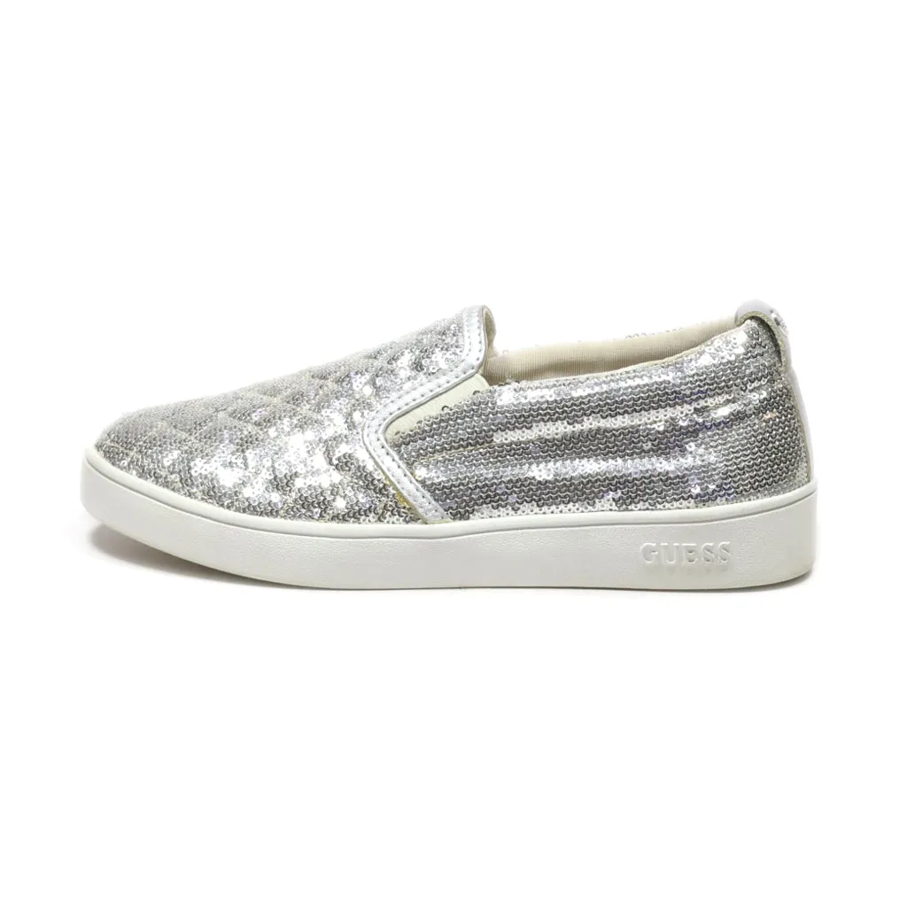 Guess Low-Top Sneakers Fabric Silver Colour For Women