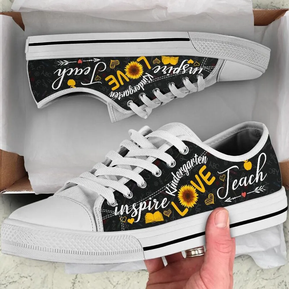 Kindergarten Teach Sunflower Low Top Shoes, Teacher Shoes, Low Top Sneakers