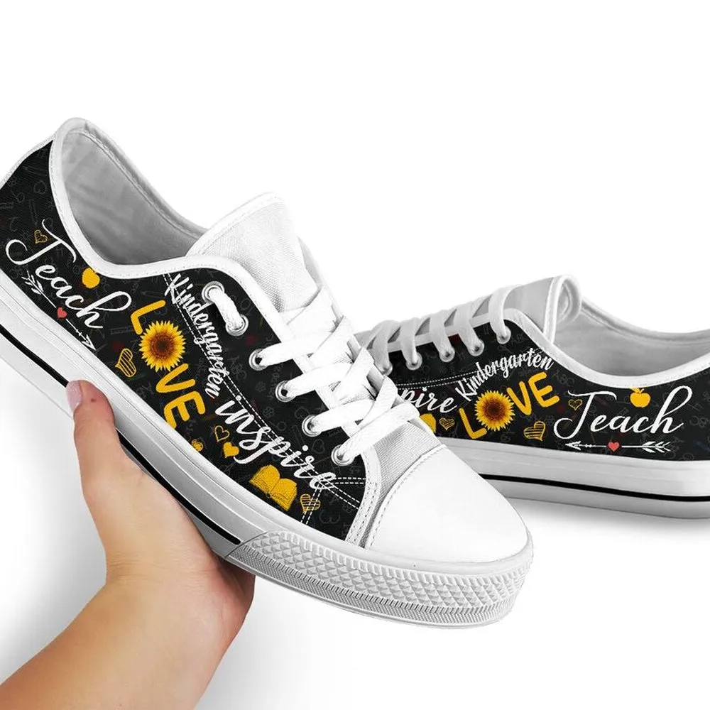 Kindergarten Teach Sunflower Low Top Shoes, Teacher Shoes, Low Top Sneakers