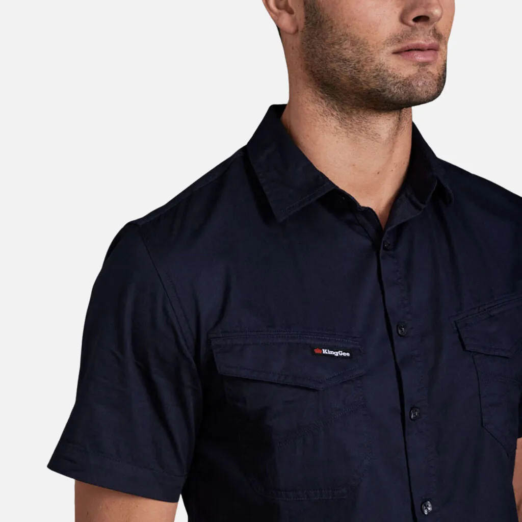 King Gee Tradies Lightweight Cotton Drill Short Sleeve Work Shirt (K14355)