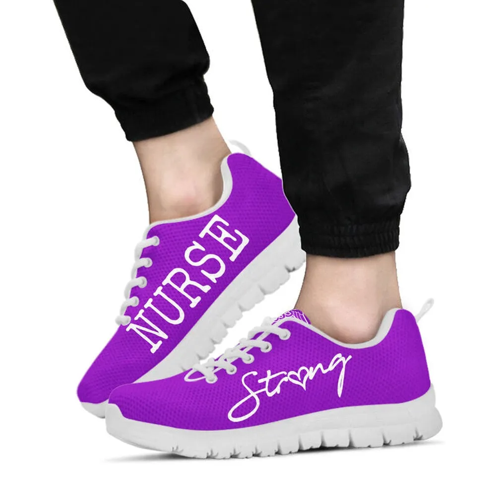 Nurse Sneaker, Nurse Strong All Purple Sneakers Shoes, Best Shoes For Nurses