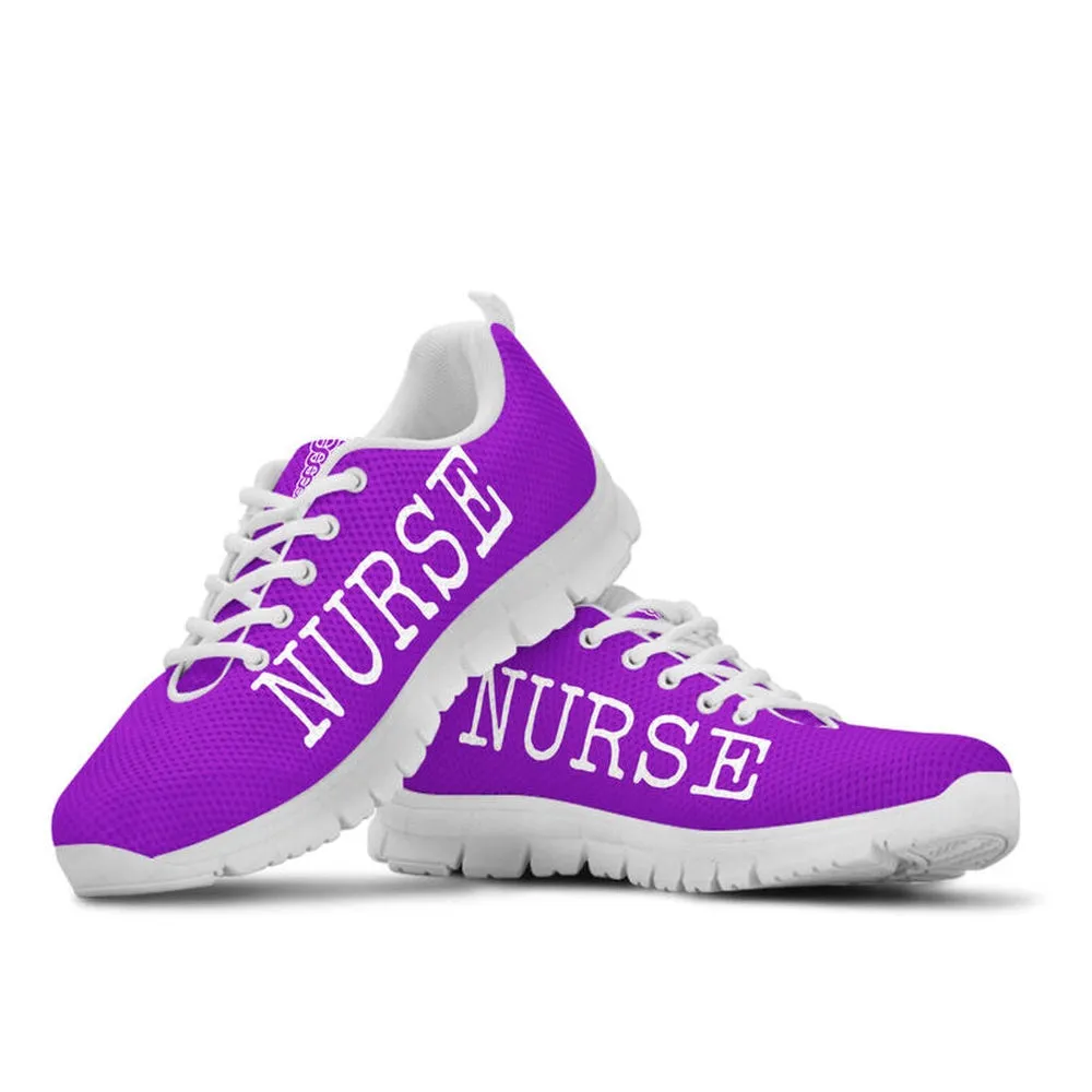 Nurse Sneaker, Nurse Strong All Purple Sneakers Shoes, Best Shoes For Nurses