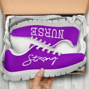 Nurse Sneaker, Nurse Strong All Purple Sneakers Shoes, Best Shoes For Nurses