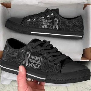 Parkinson's Shoes Awareness Walk Low Top Shoes Canvas Shoes, Low Top Sneaker, Low Top Canvas Shoes