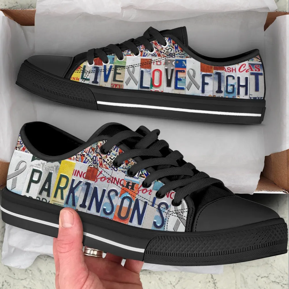 Parkinson's Shoes Live Love Fight License Plates Low Top Shoes Malalan, Best Canvas Shoes, Low Top Sneaker