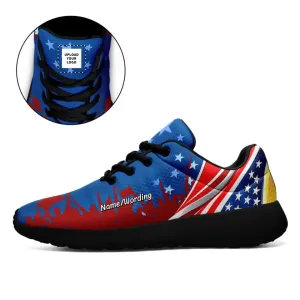 Personalized American's Flag Shoes, Custom 4th of July Breathable Sneakers, Independence Day Gift