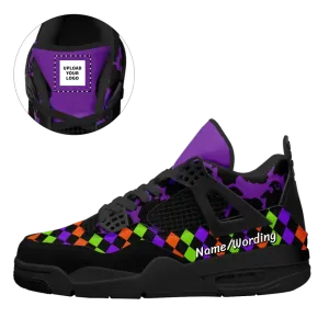 Personalized Halloween Sneakers,Custom Spooky Season Basketball Shoes, Cute Pumpkin Basketball Shoes,AJ4-23020090