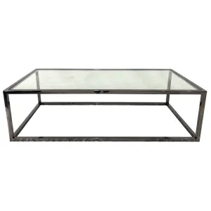 Rectangular Bogart Black Steel & Glass Coffee Table - Modern Geometric Chic