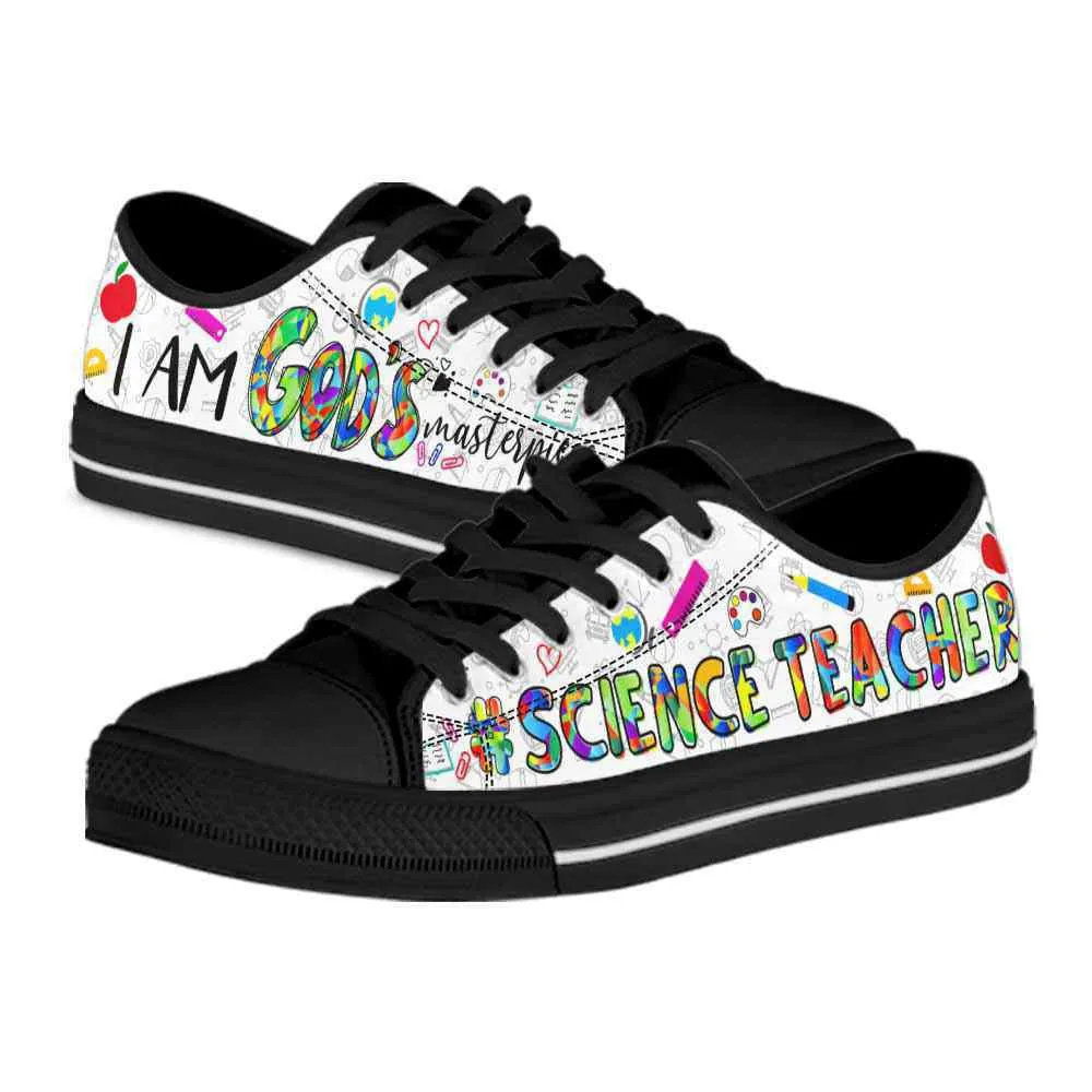 School Science Teacher Gods Masterpiece Low Top Shoes, Teacher Shoes, Low Top Sneakers