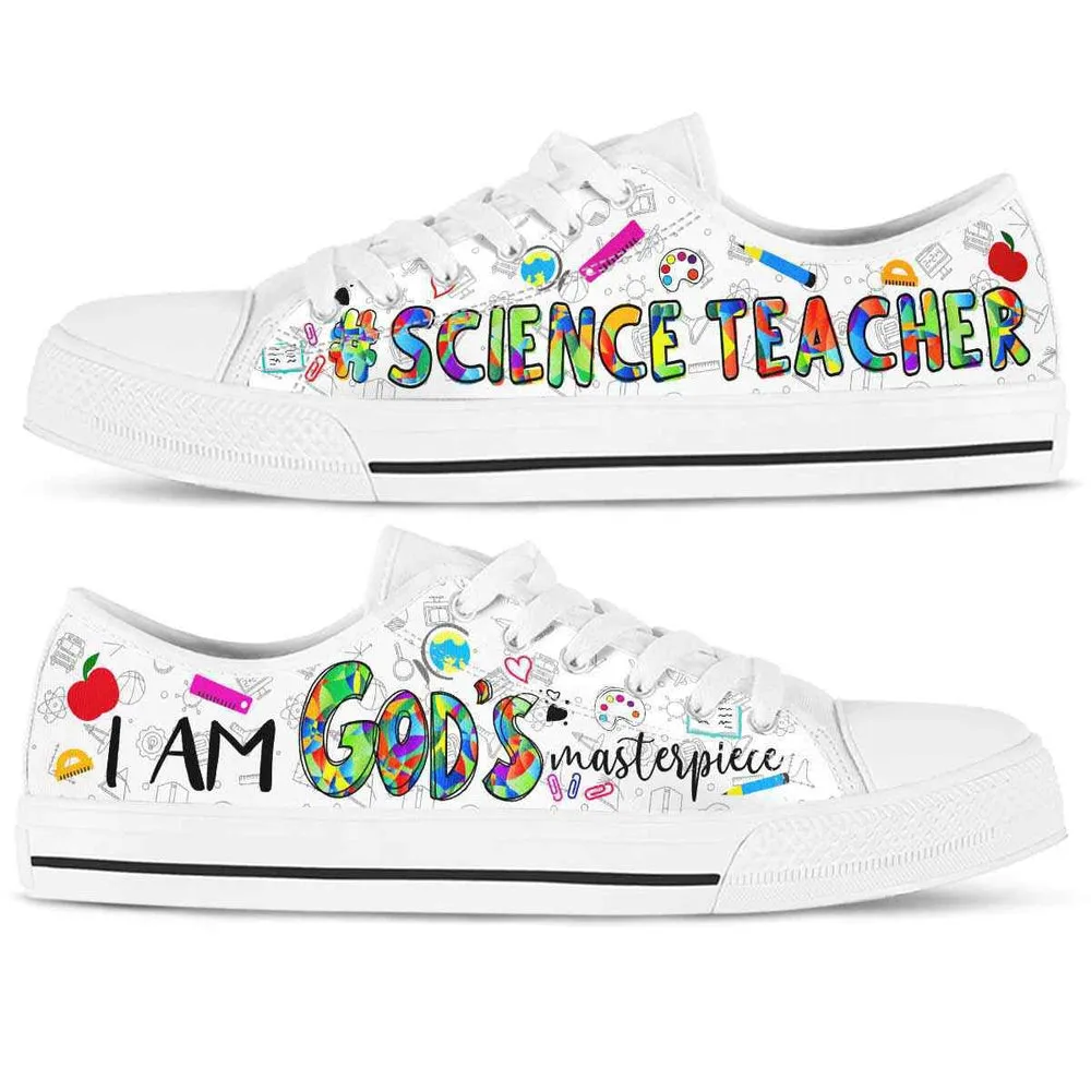 School Science Teacher Gods Masterpiece Low Top Shoes, Teacher Shoes, Low Top Sneakers