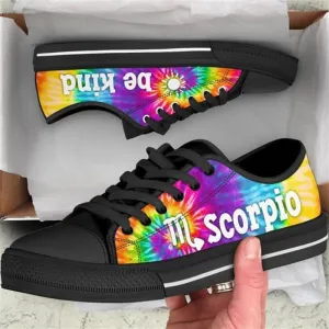 Scorpio Bekind Tie Dye Canvas Low Top Shoes, Low Top Sneaker, Low Top Canvas Shoes