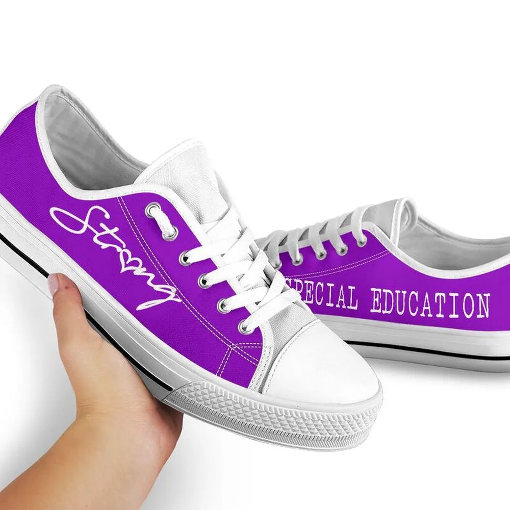 Sped Strong All Purple Shoes, Teacher Shoes, Low Top Sneakers