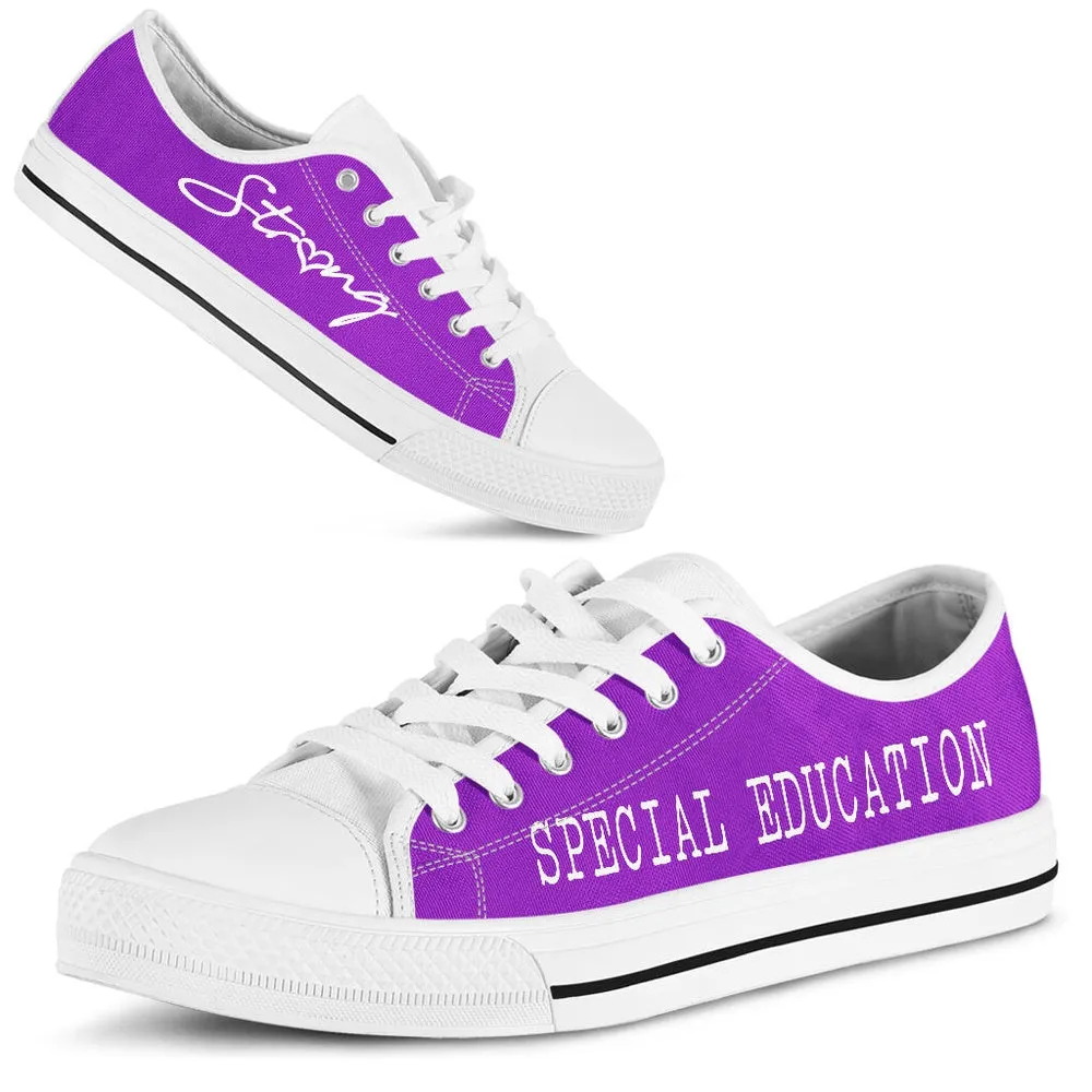 Sped Strong All Purple Shoes, Teacher Shoes, Low Top Sneakers