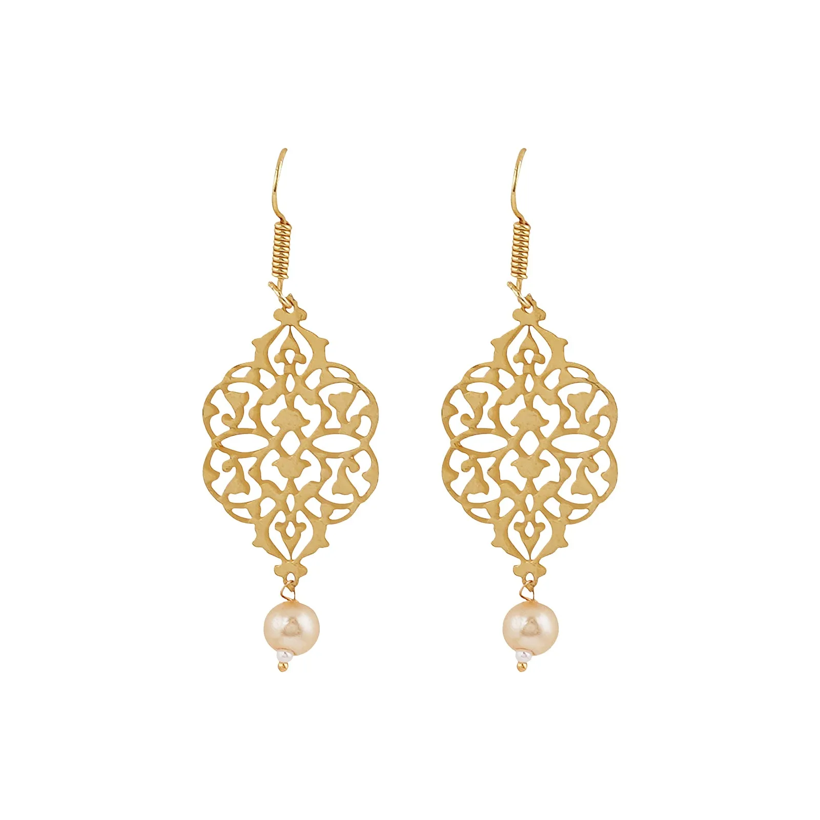 Teejh Daaivi Filigree Gold and Pearl Earring