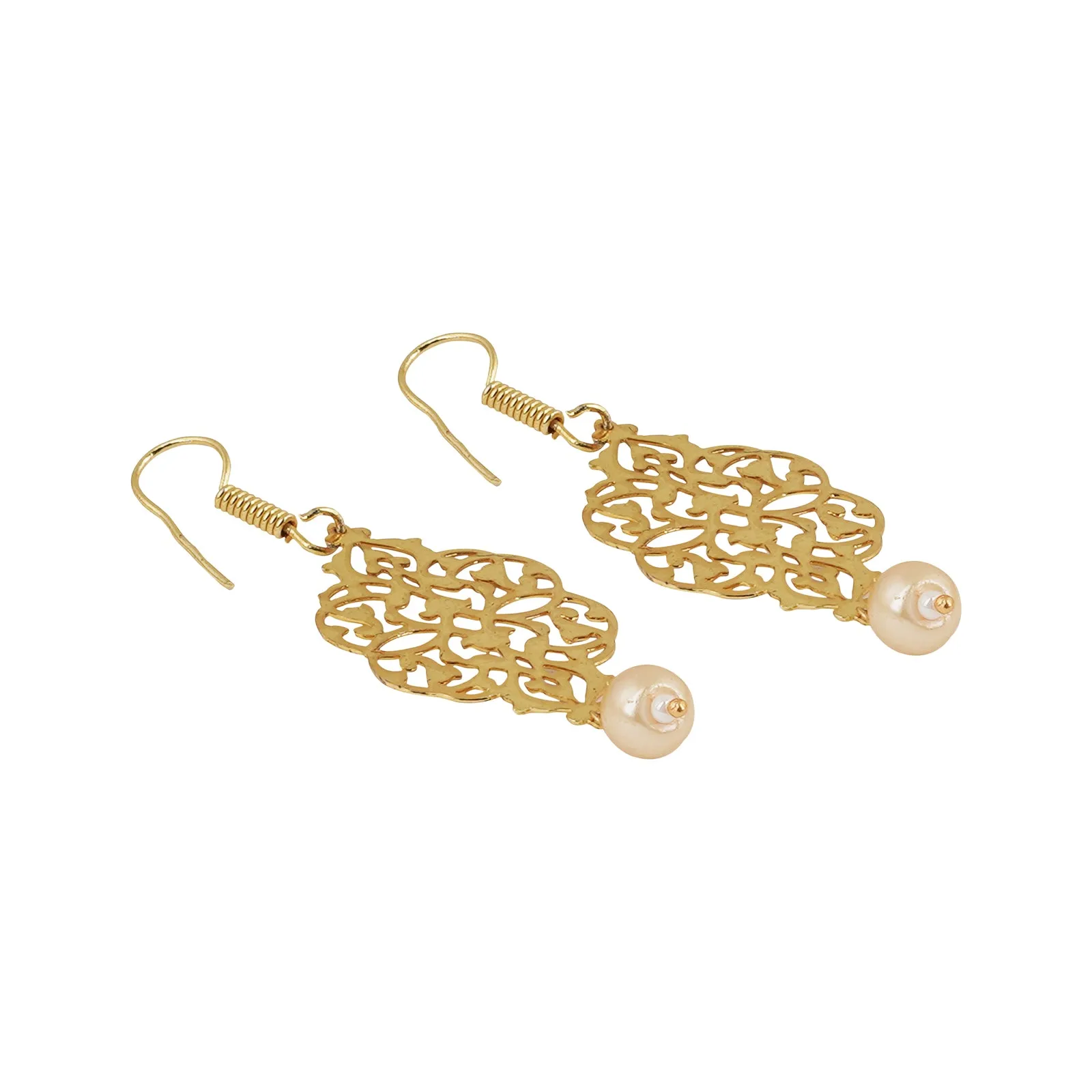 Teejh Daaivi Filigree Gold and Pearl Earring