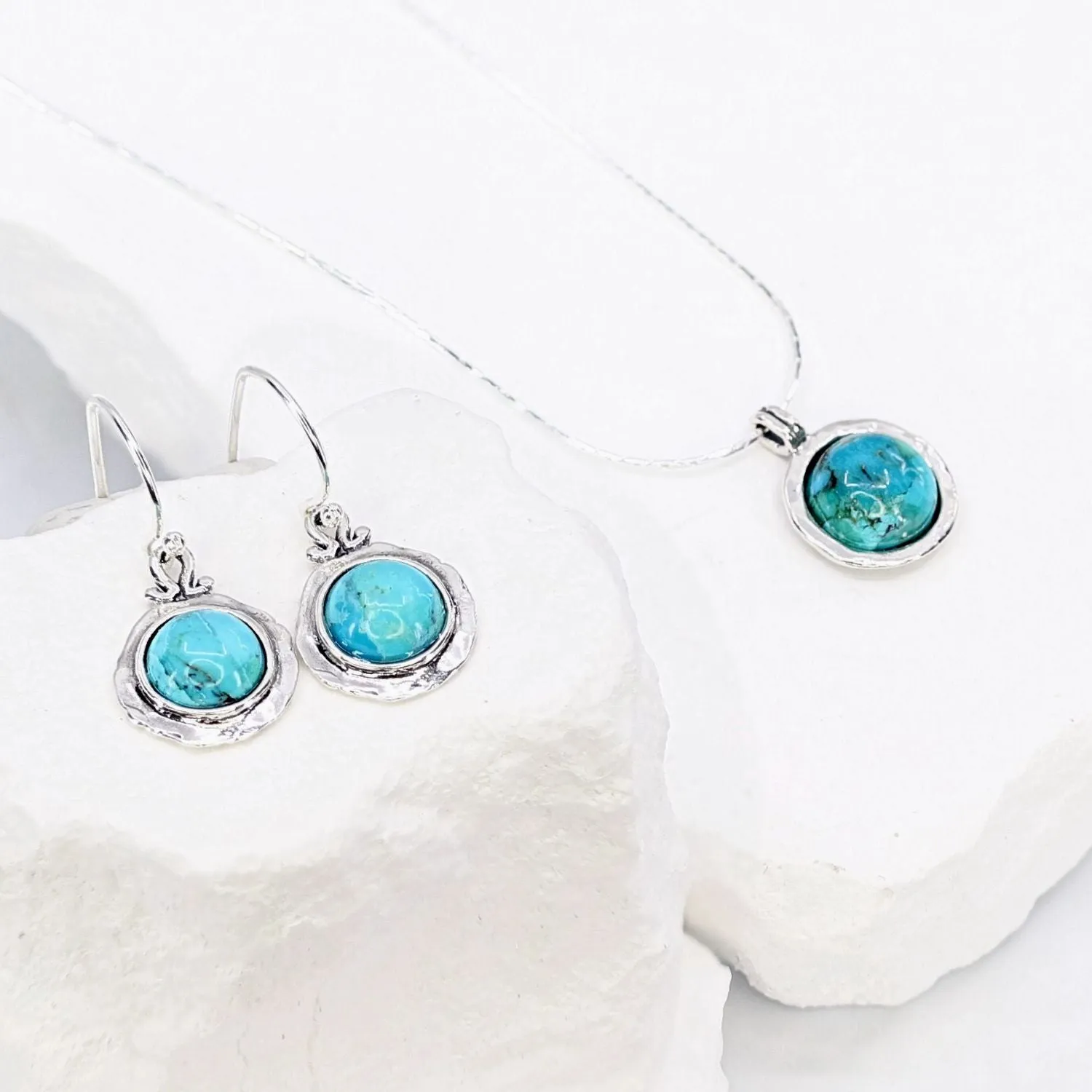 Turquoise Nested Sterling Silver Earrings