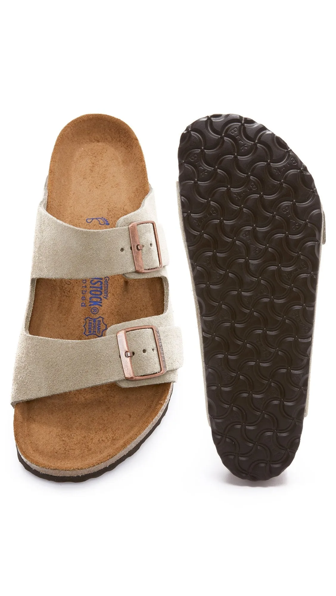 Unisex Shoes Birkenstock ARIZONA Soft Footbed Slide Sandals 0951301 TAUPE SUEDE