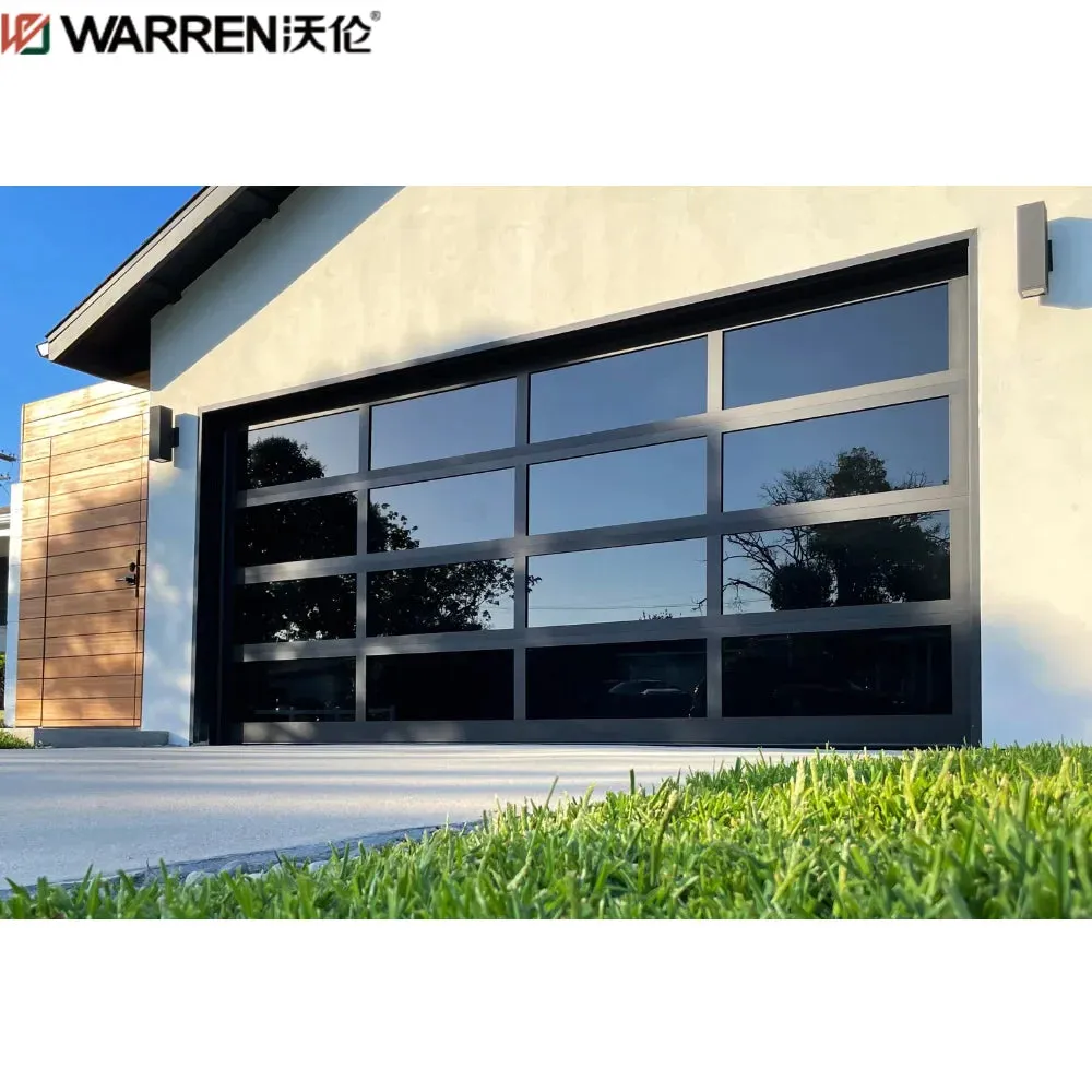 Warren 14x14 Insulated Garage Door Black Glass Garage Door Bifold Garage Door Aluminum Electric