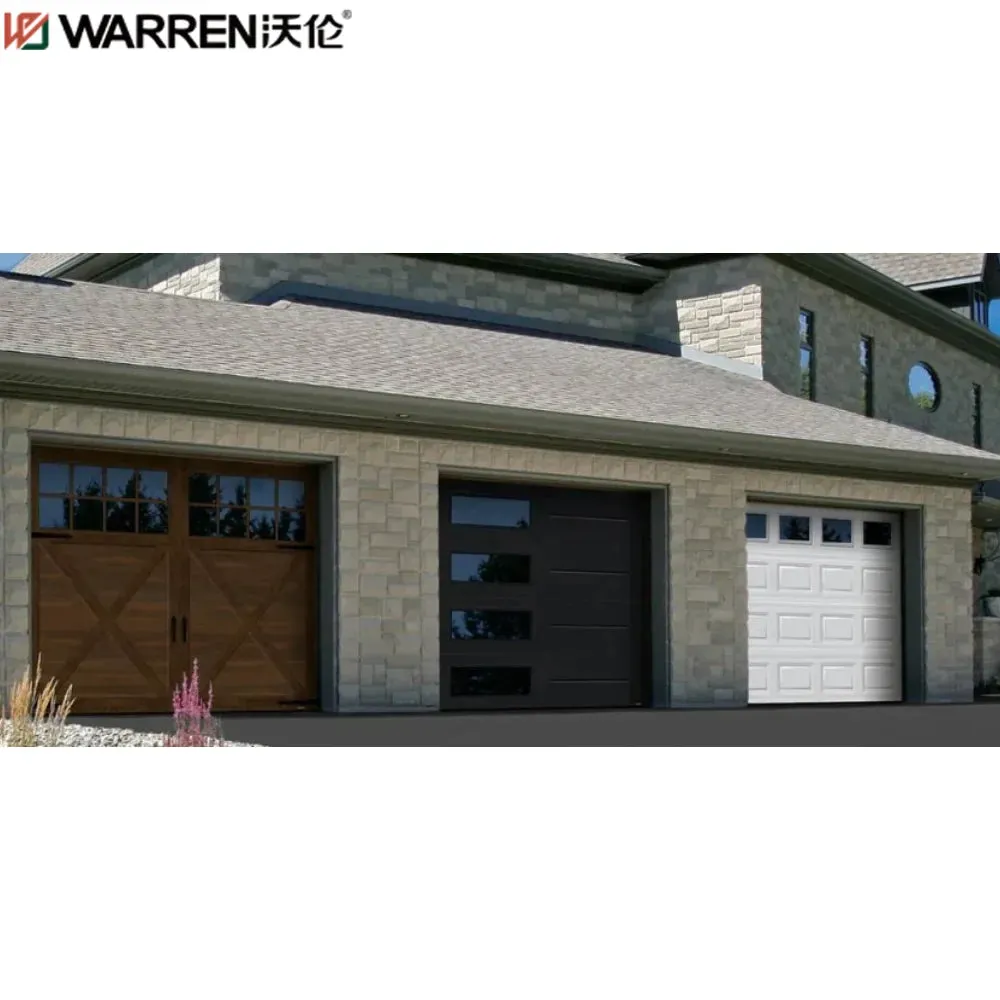 Warren 14x14 Insulated Garage Door Black Glass Garage Door Bifold Garage Door Aluminum Electric