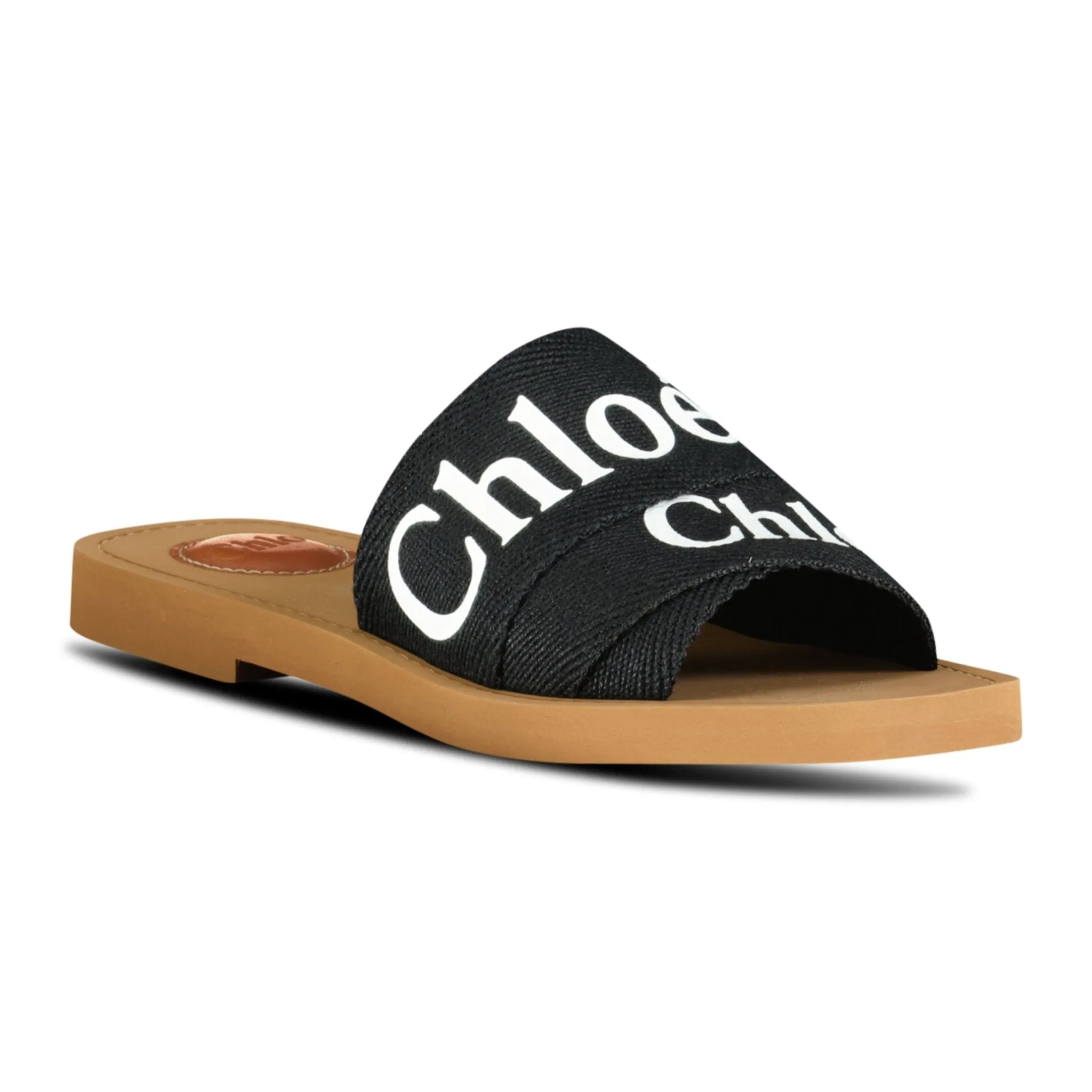 (WOMENS) CHLOÉ LOGO-STRAP SANDALS BLACK